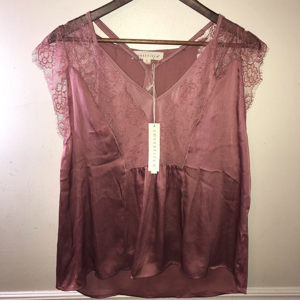 Lovestitch Kaylee Satin Blouse W/ Cami- Size S